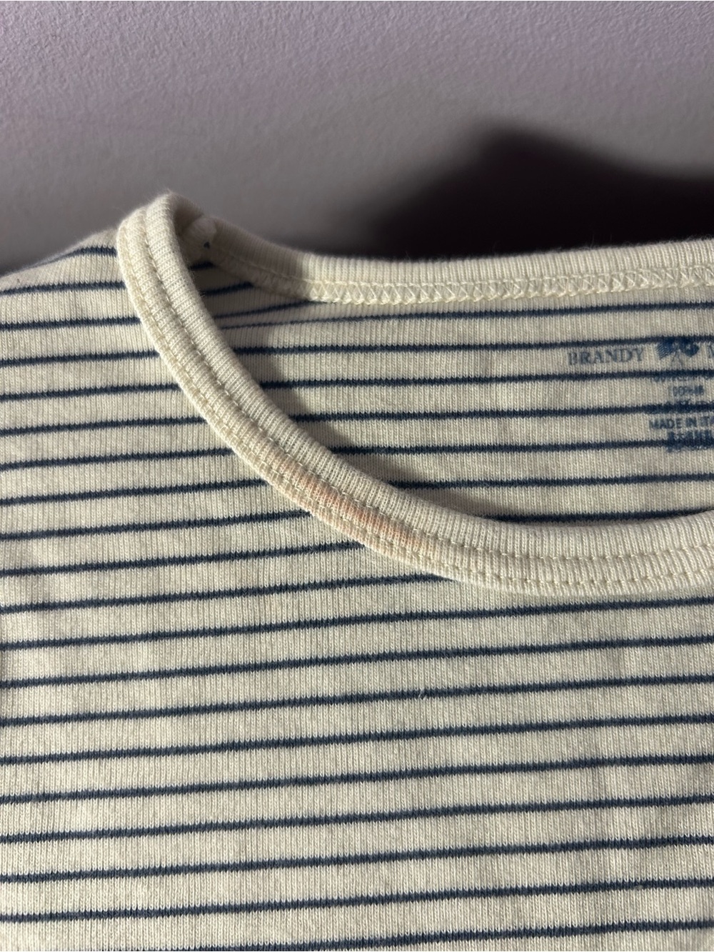🧘‍♀️🌸Brandy Melville Striped Cream and Navy Knit Top - Picture 4 of 7